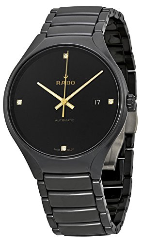 Rado Watches : R27056712 Black Dial Fixed Black Ceramic Band Men Watch
