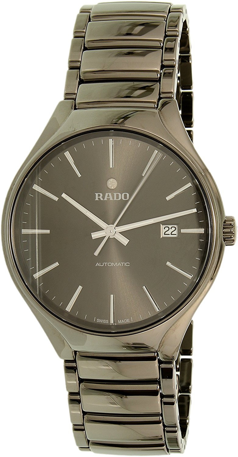 Rado Watches : R27057102 Grey Dial Fixed Platinum Plasma Ceramic Band Men Watch