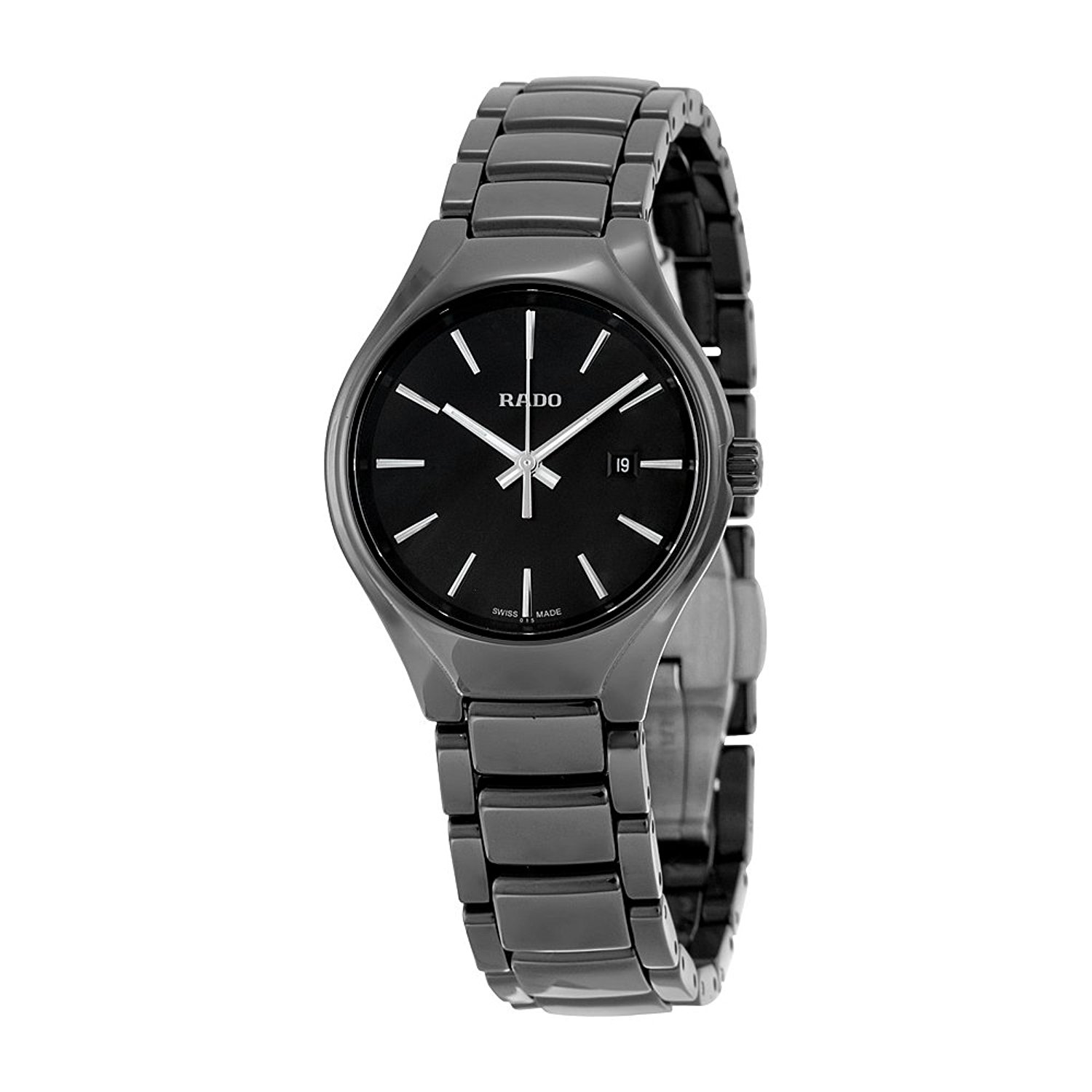Rado Watches : R27059152 Black Dial Fixed Black Ceramic Band Men Watch
