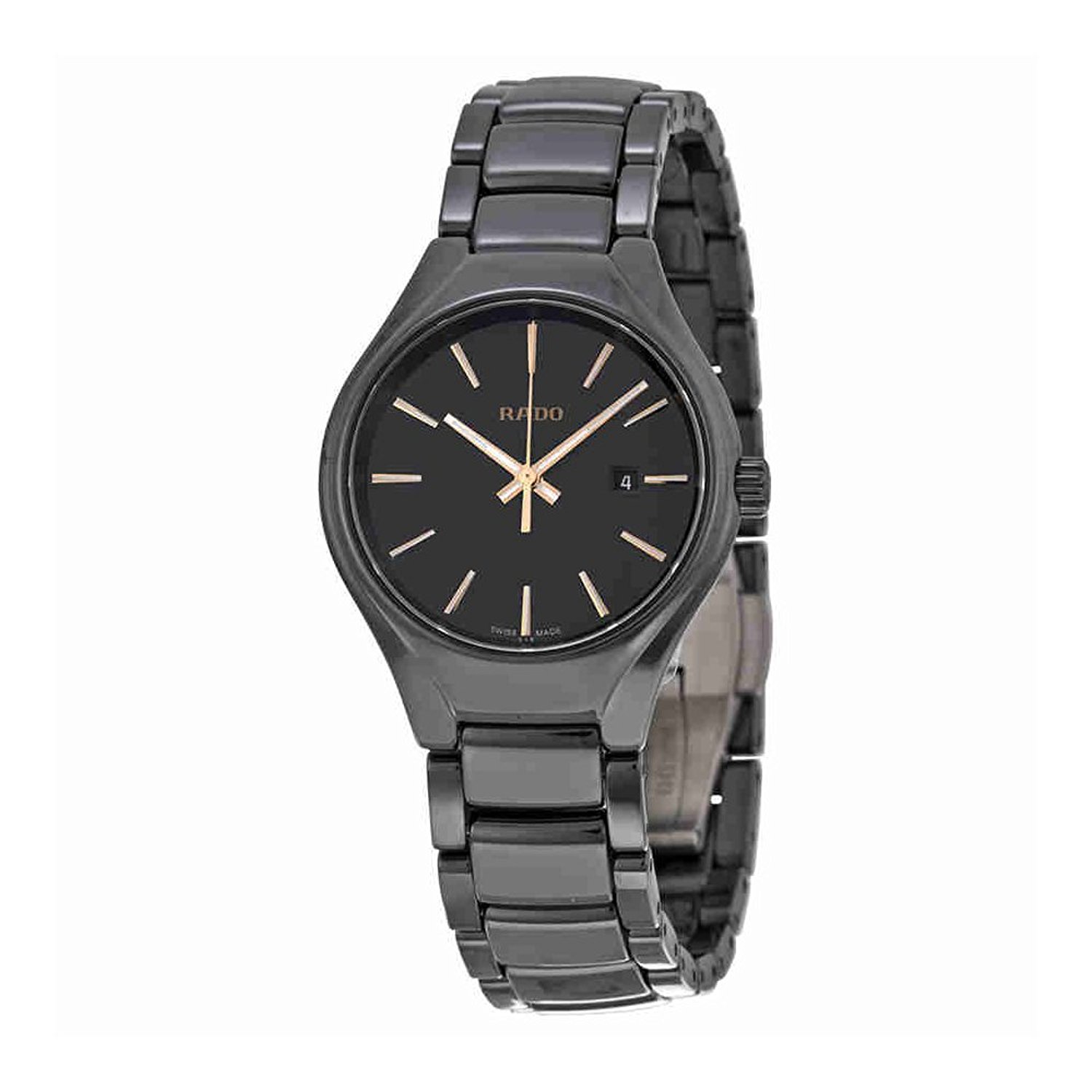 Rado Watches : R27059162 Black Dial Fixed Black Ceramic Band Women Watch