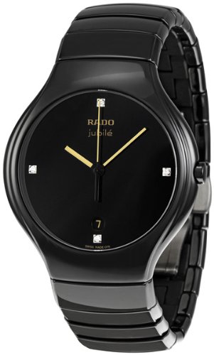 Rado Watches : R27653752 Quartz Black Diamond Dial Date Black Ceramic Men Watch