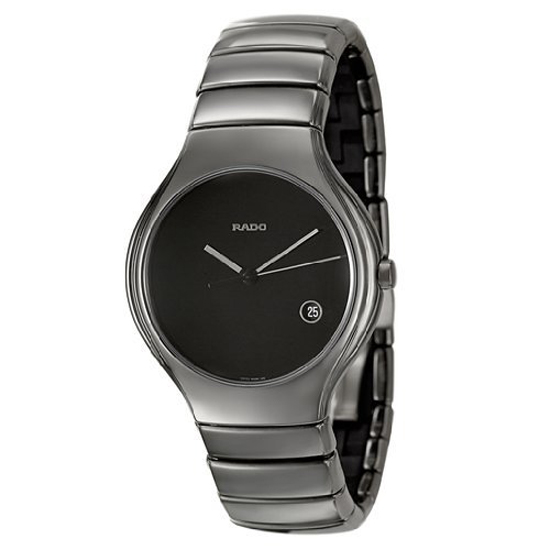 Rado Watches : R27654152 Quartz Black Dial Platinum Tone Ceramic Men Watch