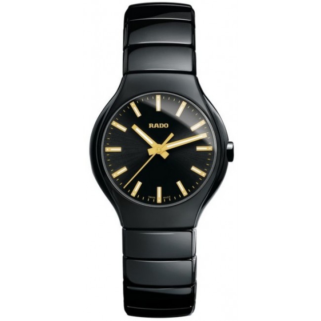 Rado Watches : R27655062 Quartz Black Dial Black Ceramic Men Watch