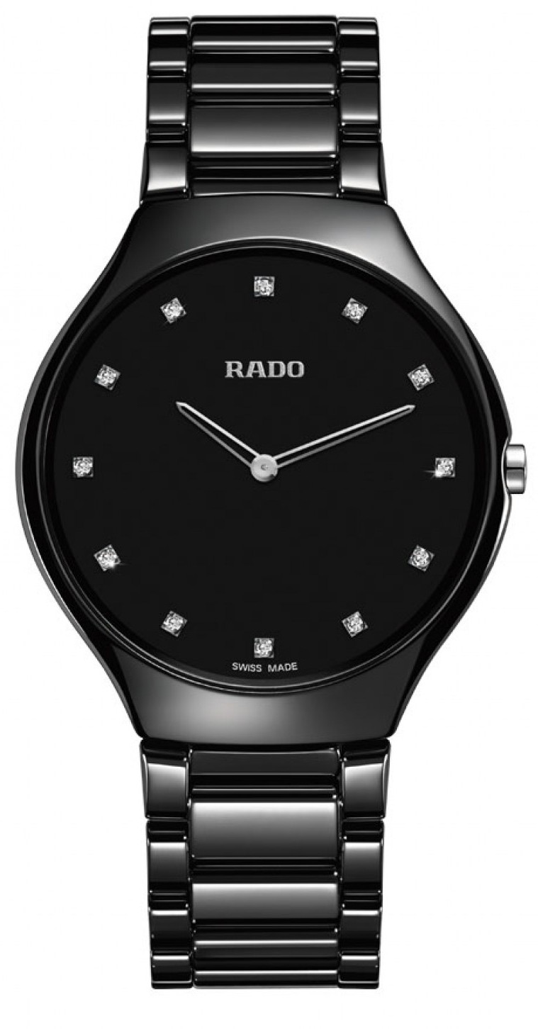 Rado Watches : R27741732 Quartz Black Diamond Dial Black Ceramic Men Watch