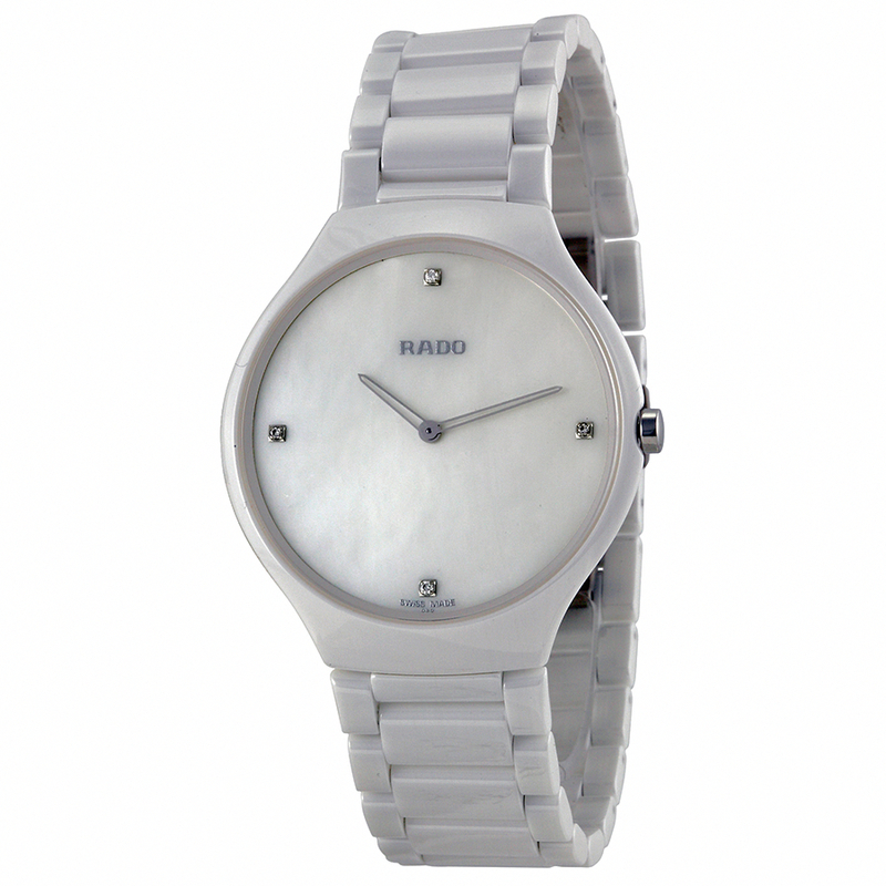 Rado Watches : R27957902 Quartz Mother of Pearl Diamond Dial White Ceramic Men Watch