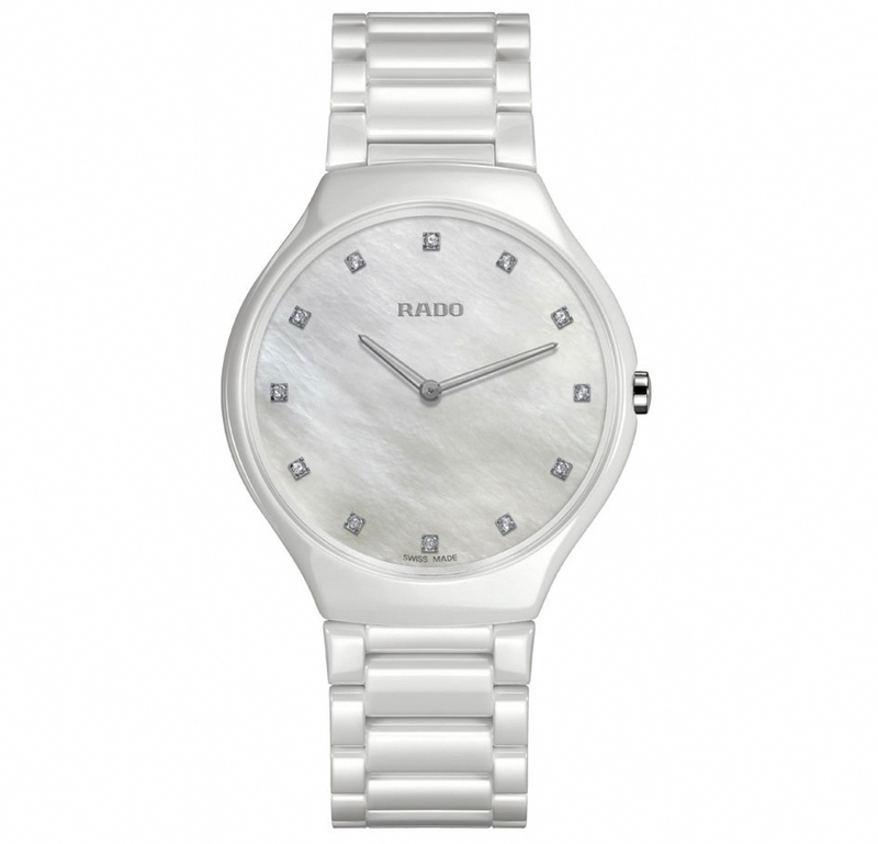 Rado Watches : R27957912 Quartz Mother of Pearl Diamond Dial White Ceramic Women Watch