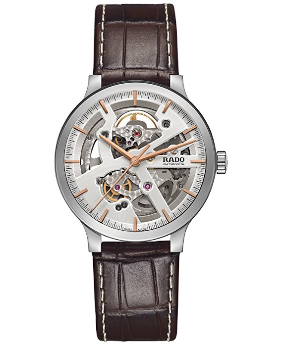 Rado Watches : R30179105 Automatic Skeleton Dial Brown Leather Men Watch
