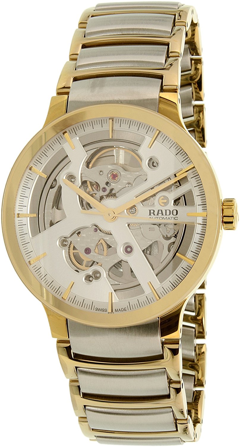 Rado Watches : R30180113 Silver Skeleton Dial 2 Tone Band Men Watch