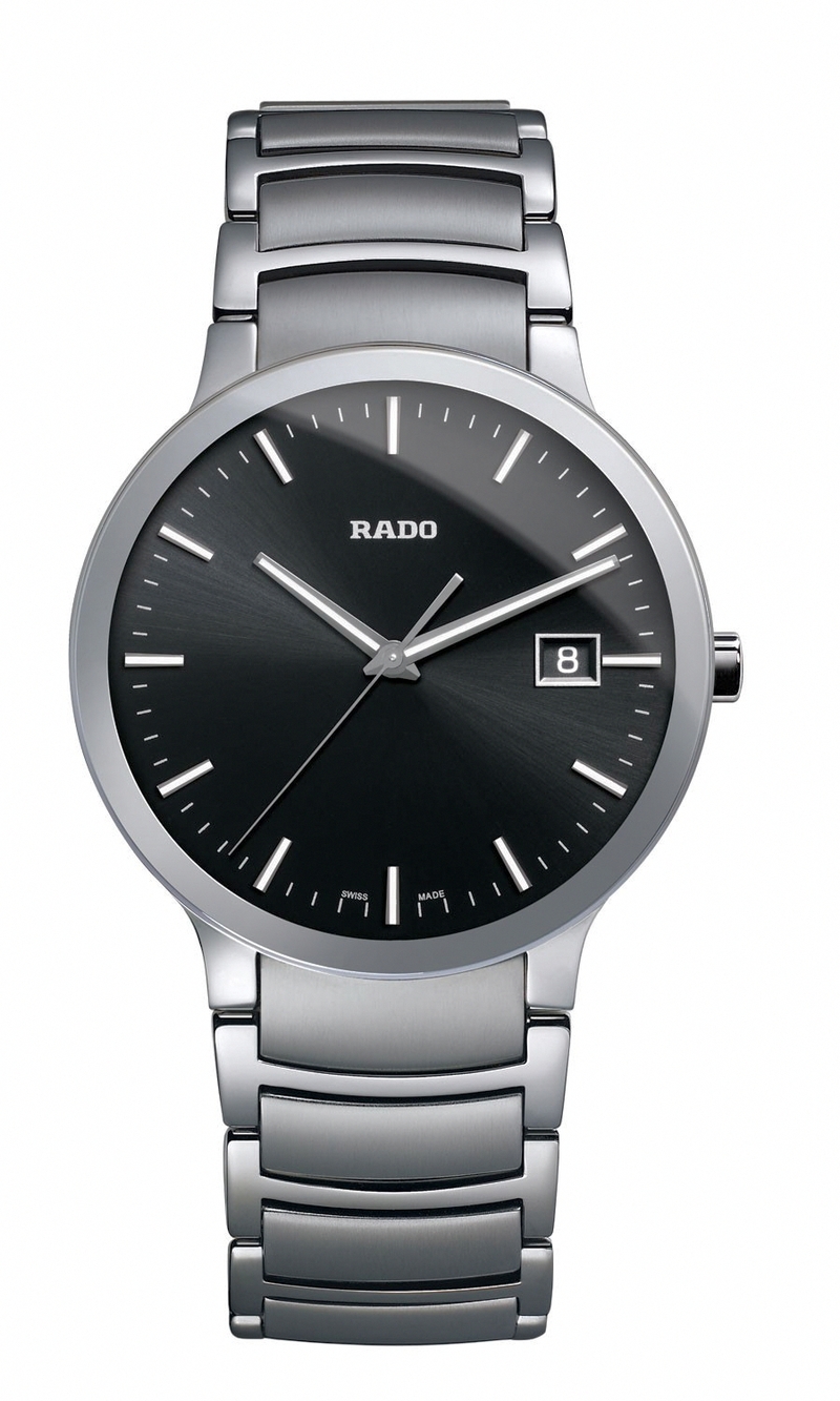 Rado Watches : R30927153 Quartz Analog Date Black Dial Stainless Steel Men Watch