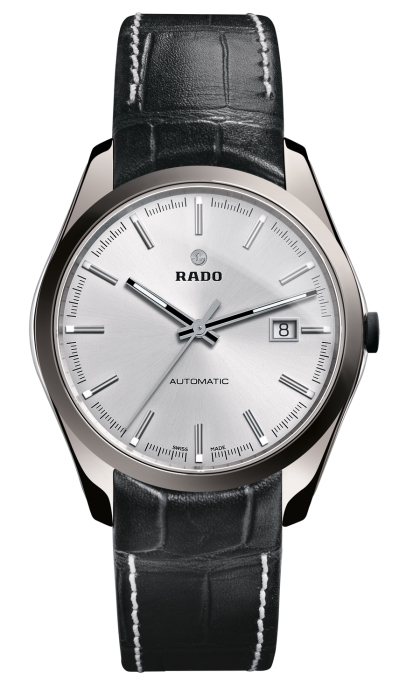 Rado Watches : R32272105 Automatic Date Silver Dial Black Leather Men Watch
