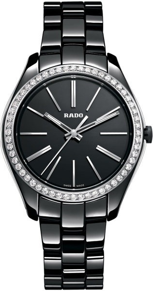 Rado Watches : R32312152 Quartz Analog Diamond Bezel Black Ceramic Women Watch