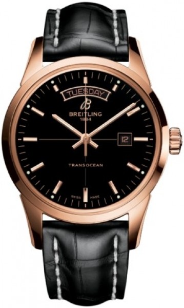 Breitling Watches : R4531012/BB70-CROCD Automatic Black Dial Black Crocodile Leather Band Men Watch