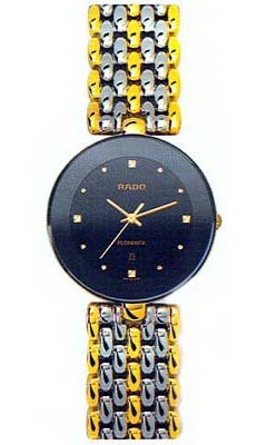 Rado Watches : R48743153 Black Dial Two Tone Bracelet Band Men Watch