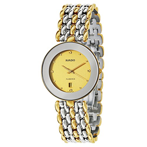 Rado Watches : R48743253 Quartz Gold Dial Date Two Tone Stainless Steel Men Watch