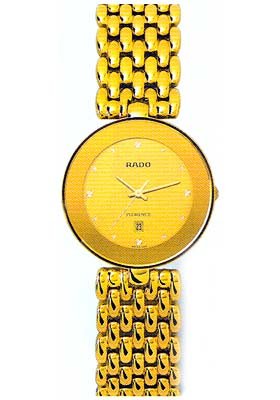 Rado Watches : R48743263 Gold Dial Yellow Plated Bracelet Band Men Watch