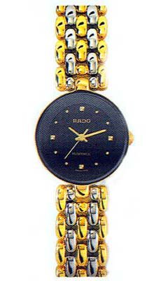 Rado Watches : R48745154 Black Dial Two Tone Bracelet Band Women Watch