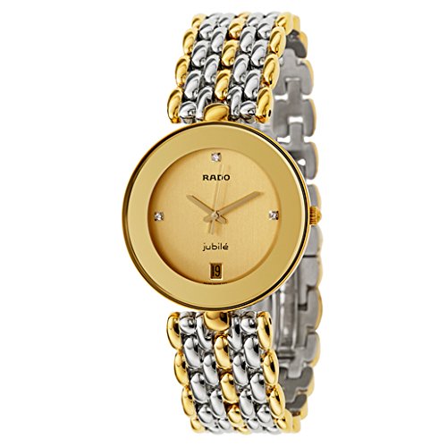 Rado Watches : R48793723 Gold Dial Yellow Gold Band Men Watch