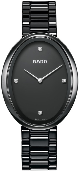 Rado Watches : R53093712 Quartz Diamond Dial Black Ceramic Women Watch