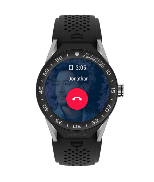 TAG Heuer Watches : SBF8A8001.11FT6076 Connected Modular 45 Smartwatch Black Ceramic Bezel Black Rubber Men Watch
