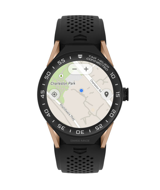 TAG Heuer Watches : SBF8A8013.32FT6076 Connected Modular 45 Smartwatch Black Rubber Men Watch