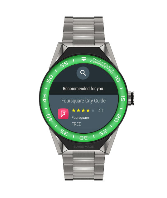 TAG Heuer Watches : SBF8A8018.10BF0608 Connected Modular 45 Smartwatch Green Aluminium Bezel Titanium Strap Men Watch