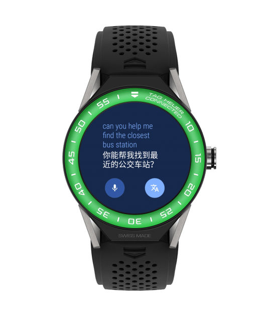 TAG Heuer Watches : SBF8A8018.11FT6076 Connected Modular 45 Smartwatch Green Aluminium Bezel Black Rubber Men Watch