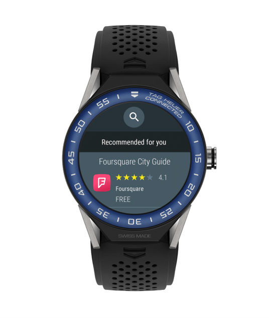 TAG Heuer Watches : SBF8A8019.11FT6076 Connected Modular 45 Smartwatch Blue Aluminium Bezel Black Rubber Men Watch