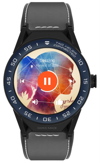 TAG Heuer Watches : SBF8A8021.82FT6104 Connected Modular 45 Smartwatch Blue Ceramic Bezel Grey Leather Men Watch