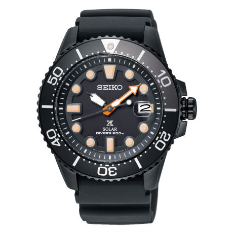 Seiko Watches : SNE493P1 The Black Series Limited Edition Solar Date Black Rubber Men Watch