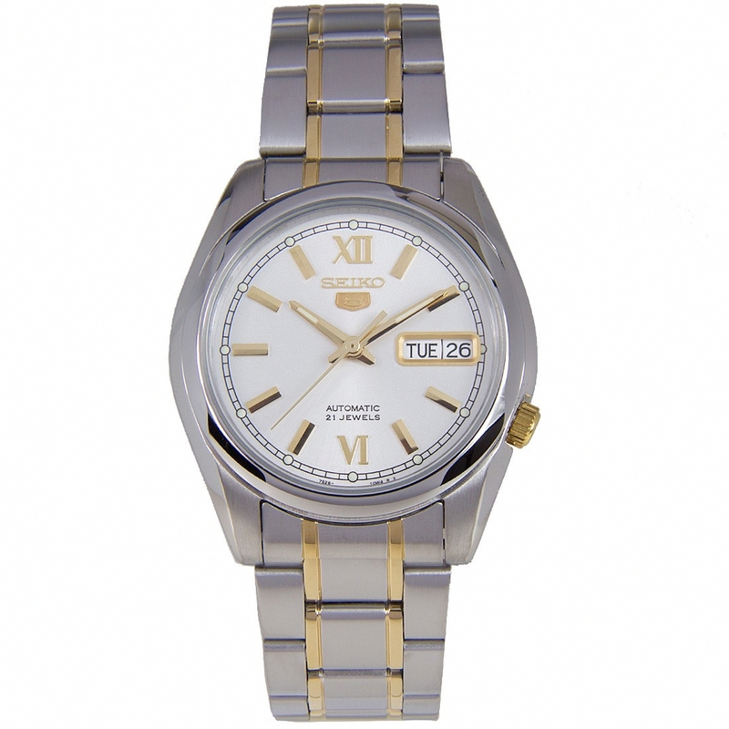 Seiko Watches : SNKL57K1 Automatic 21 Jewels Day Date Two Tone Stainless Steel Men Watch