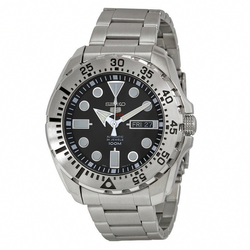 Seiko Watches : SRP599K1 Automatic 24 Jewels Day Date Stainless Steel Men Watch