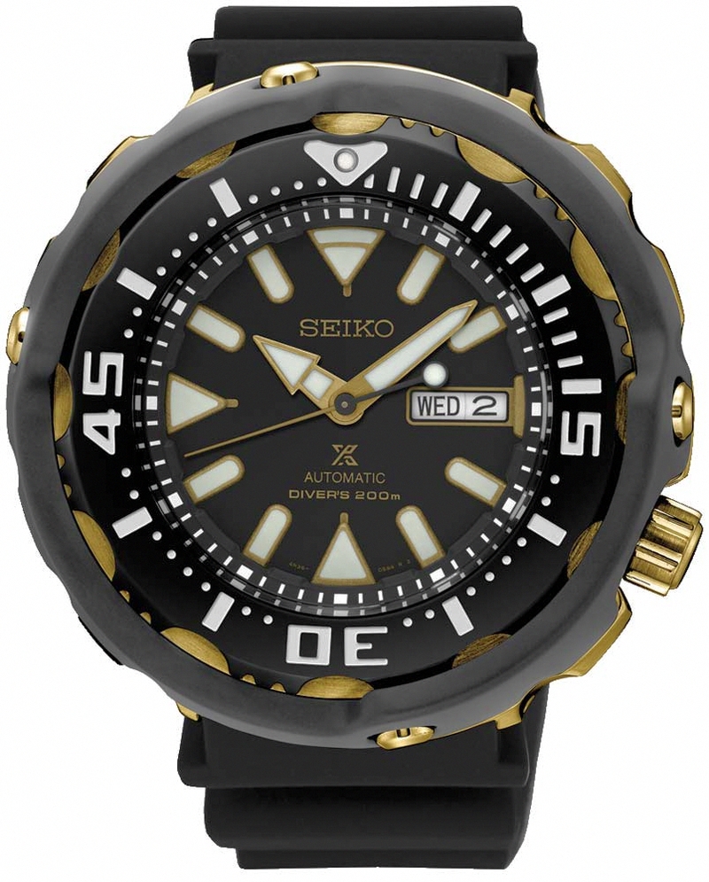 Seiko Watches : SRPA82K1 Automatic Diver Day Date Black Silicone Men Watch