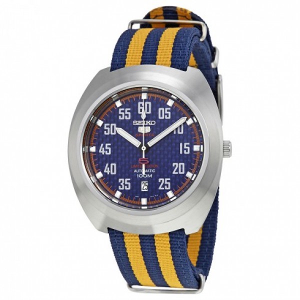 Seiko Watches : SRPA91J1 Limited Edition Automatic Date Blue and Yellow Nylon Men Watch