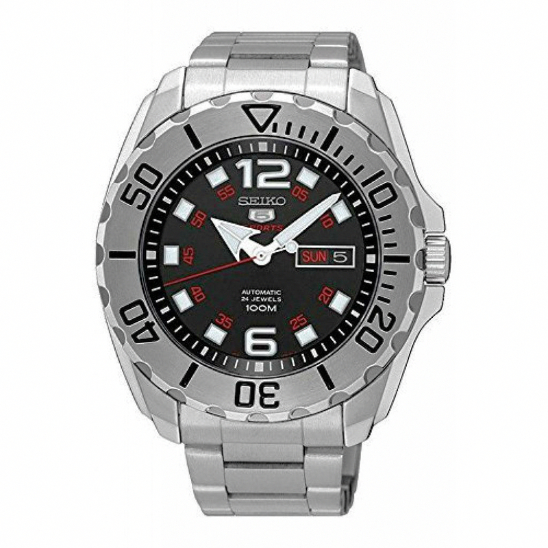 Seiko Watches : SRPB33J1 Automatic 24 Jewels Day Date Stainless Steel Men Watch