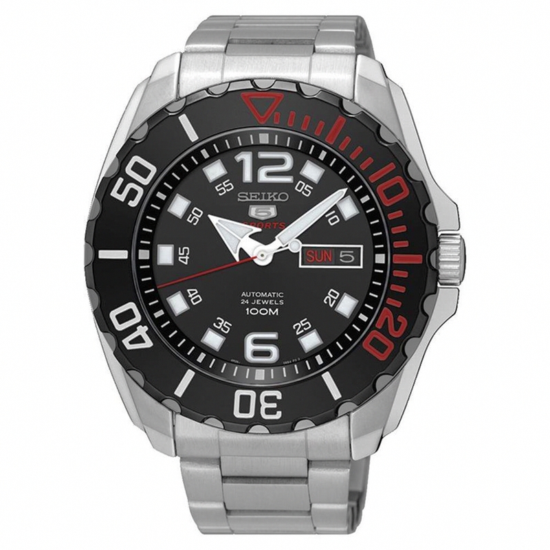 Seiko Watches : SRPB35K1 Automatic 24 Jewels Day Date Stainless Steel Men Watch