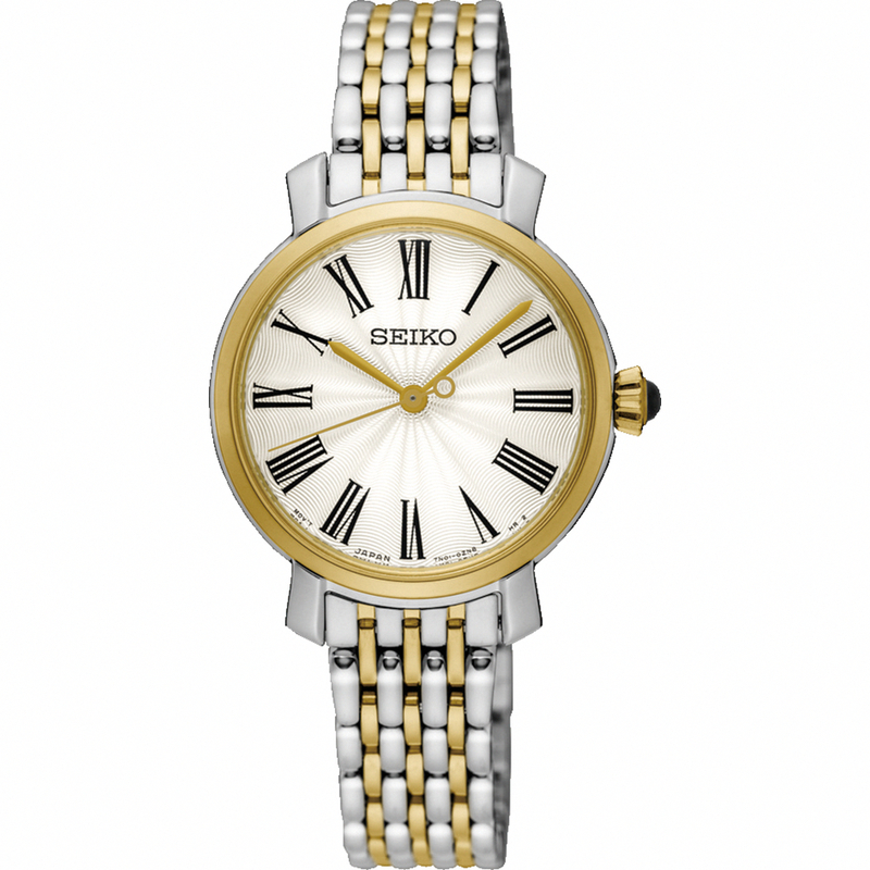 Seiko Watches : SRZ496P1 Quartz Roman Numerals Dial Two Tone Stainless Steel Women Watch