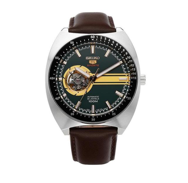 Seiko Watches : SSA333K1 Automatic 24 Jewels Open Heart Dial Brown Leather Men Watch