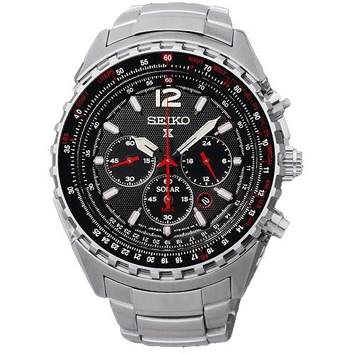 Seiko Watches : SSC261P1 Solar Chronograph Date Stainless Steel Men Watch
