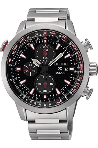Seiko Watches : SSC349P1 Solar Chronograph Date Stainless Steel Men Watch
