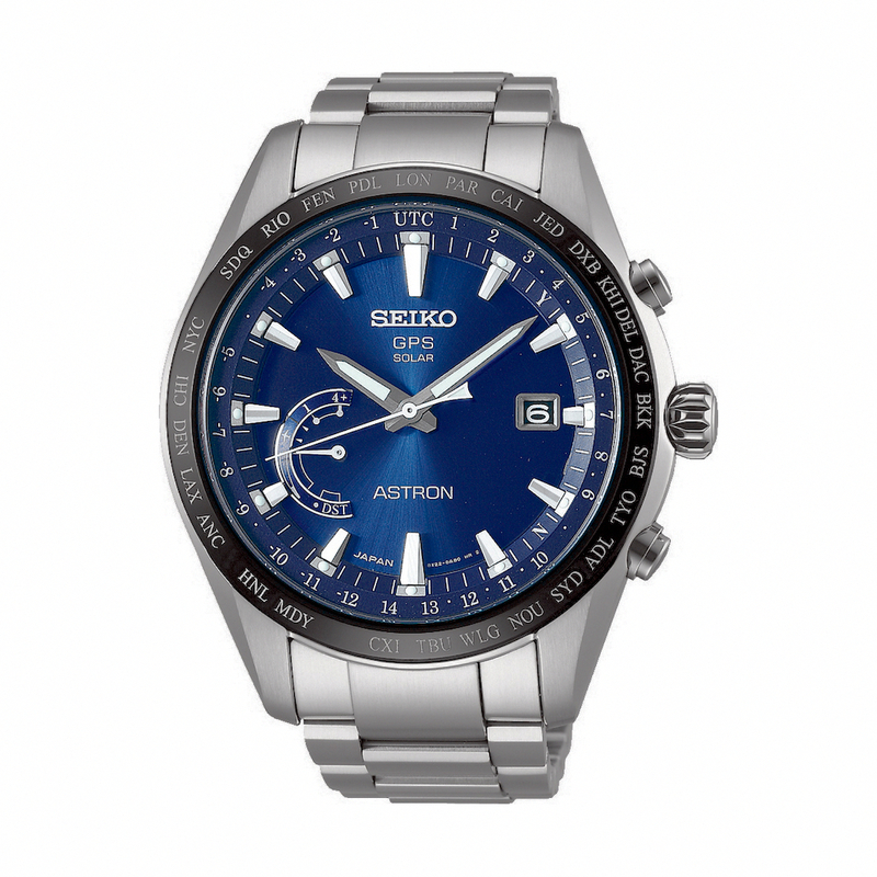 Seiko Watches : SSE109J1 GPS Solar World Time Titanium Men Watch