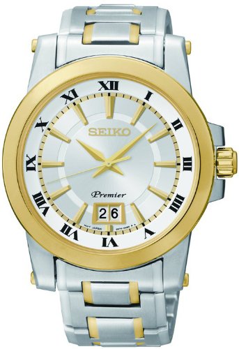 Seiko Watches : SUR016P1 Quartz Roman Numerals Dial Date Two Tone Stainless Steel Men Watch