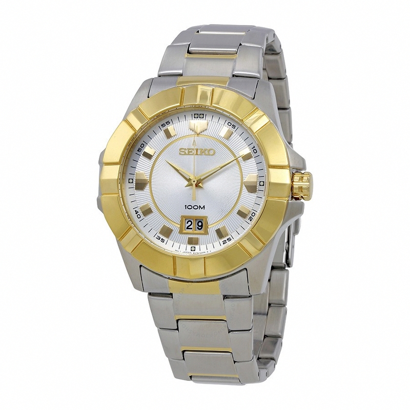 Seiko Watches : SUR134P1 Quartz Analog Date Two Tone Stainless Steel Men Watch