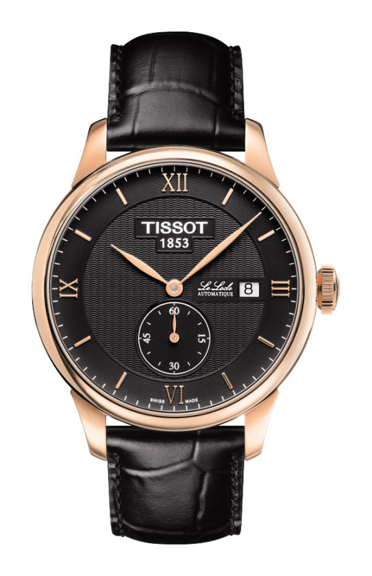 Tissot Watches : T006.428.36.058.01 Automatic Small Second Date Rose Gold PVD Case Black Leather Men Watch