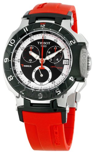 Tissot Watches : T048.417.27.051.01 White-rimmed Black Dial Dial Rubber Band Men Watch