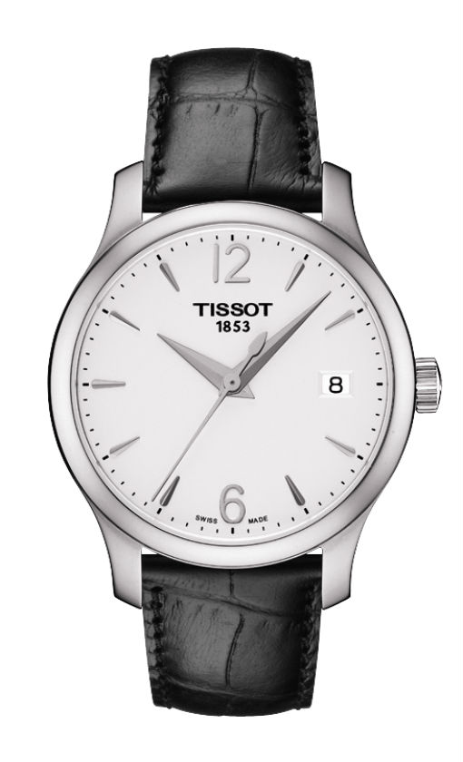 Tissot Watches : T063.210.16.037.00 Quartz Analog Date Black Leather Women Watch