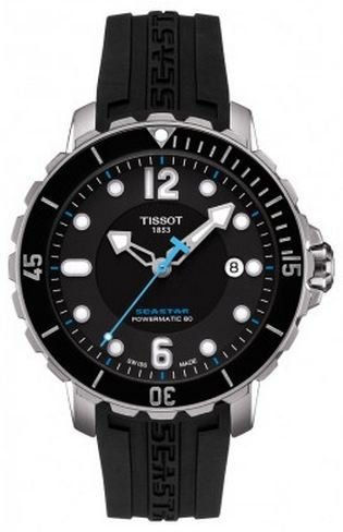 Tissot Watches : T066.407.17.057.02 Powermatic 80 Date Black Rubber Men Watch