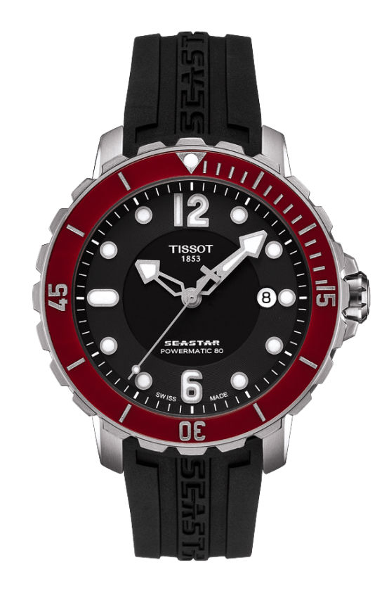 Tissot Watches : T066.407.17.057.03 Powermatic 80 Date Black Rubber Men Watch