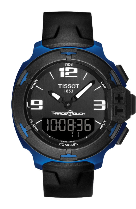 Tissot Watches : T081.420.97.057.00 Quartz Analog and Digital Black Rubber Men Watch