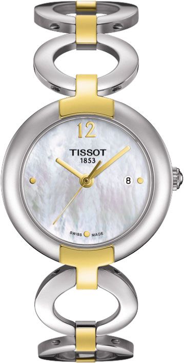 Tissot Watches : T084.210.22.117.00 Quartz Date Two Tone Mother of Pearl Pinky Series Women Watch