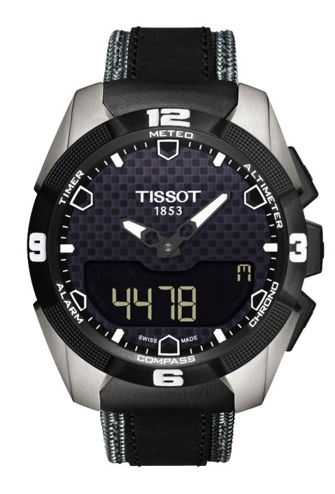 Tissot Watches : T091.420.46.051.01 Electronic Lcd Titanium Case Black Leather Men Watch